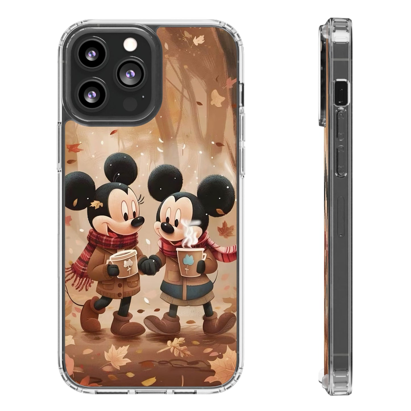 Phone Cases - Cozy Fall Mice Cartoon Scene with Hot Chocolate